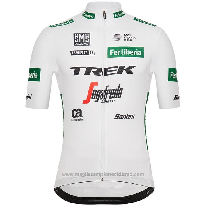 2018 Abbigliamento Ciclismo Trek Segafredo Bianco Verde Manica Corta e Salopette